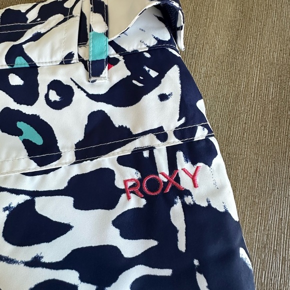 Roxy Kids' medium/10 navy white butterfly  snow pants with Red Accents - Picture 7 of 9